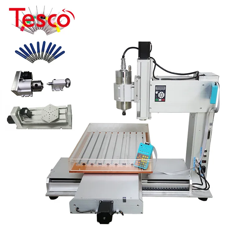 

5 axis Column type cnc 6040 1500W water cooling spindle metal engraving drilling machine with free cutters drilling bits