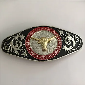 

1 Pcs Western Lace Gold Bull Head Cowboy Belt Buckle Big Size Metal Belt Buckle