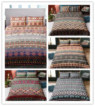 

3D printing bedding sets Indian style geometric shapes mosaic colorful home textile fashion two or three piece suits
