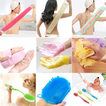

1/2/5pcs Long Handled Plastic bathroom Body Bath Shower Back Brush Scrubber Loofah Back Strap Bath Brush Body Cleaning Tools
