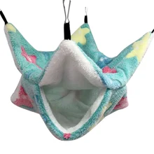  Hammock For Rats Double Thick Plush Warm Bed For Hamster House Nest Sleeping Bag Hanging Tree Beds Guinea Pig Hamster Cage 