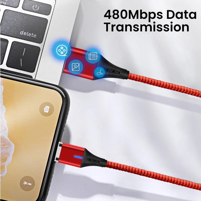 Bapick 1 м 2 м 3A Магнитный кабель usb для зарядки типа C Micro USB для Iphone 8 samsung данные синхронизировать мобильный телефон зарядное устройство кабель провод шнур