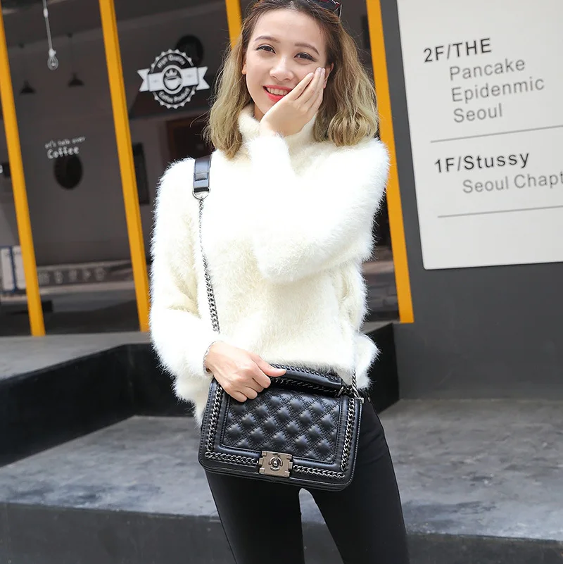 

2018 Autumn And Winter New Style WOMEN'S Bag Graceful Rhombus Bag with Chain Shoulder Simple Versatile WOMEN'S Bag