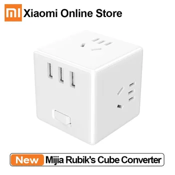 

Xiaomi Mijia Rubik's Cube Converter Protection Design Strip 3USB Socket PD Fast Charger plug-in Power Electric Wired Converter