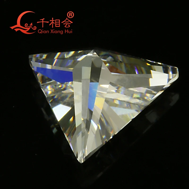 IJ yellowish white color triangle shape for cubic zirconia loose CZ stone made by Qianxiang Hui   for jewelry making