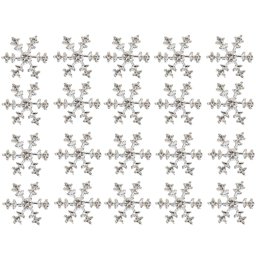 Упаковка из 20 с украшением в виде кристаллов Стразы украшения-снежинки на Новый