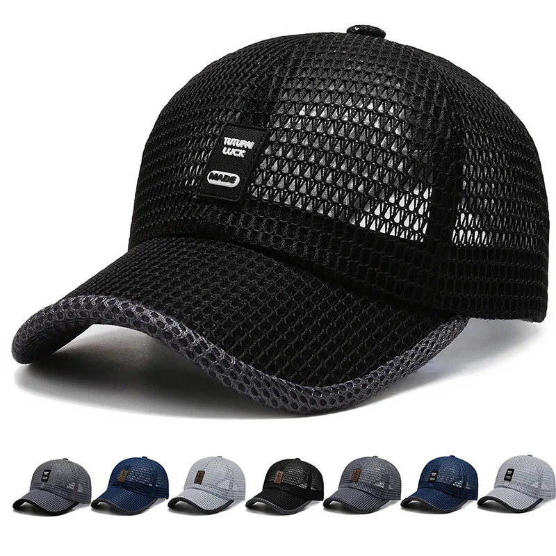 

2020 Summer Sun Hat Men's Ladies Sun Hat Outdoor Quick-drying Fabric Baseball Mesh Cap Breathable Cap Fashion Hiking Fishing Cap