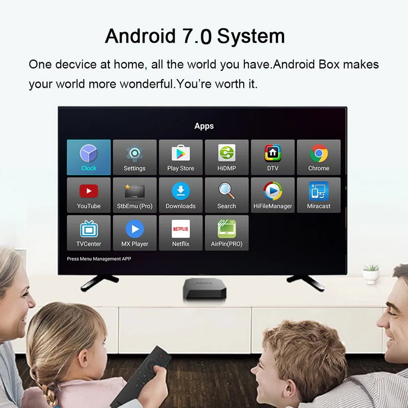 Android 7,1 K6 телеприставка 2GB DDRIII 16GB EMMC Flash Поддержка 4K* 2K HD 2,4G/5G WiFi Smart tv box