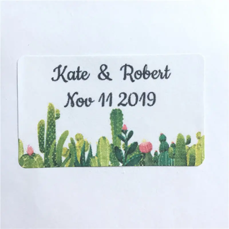 100 шт. 3 см x 5 см на заказ прямоугольная Свадебная наклейка клейкие прямоугольные этикетки персонализированные имя и подарок на свидание печати - Цвет: sticker213