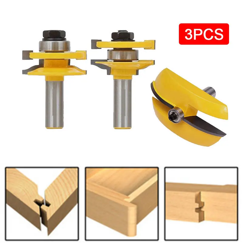 

3pcs 1/2 Handle Panel Cabinet Door Router Wood Milling Cutter Power Hand Tool