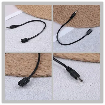 

1pc DC Power Micro Usb Female Socket To Dc 3.5 X 1.35mm Male Plug Adapter Cable 20cm