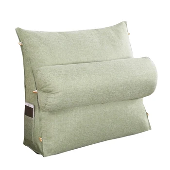

Stereo Wedge Shape Backrest Pillow Waist Cushion Washable Cotton Linen Sofa Cushions Bed Rest Maternity Lounger Reading Pillow