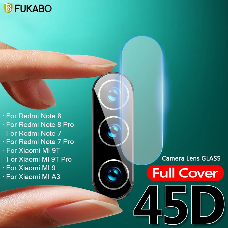 

45D Back Camera Lens Glass For Xiaomi Redmi Note 8 7 6 5 Pro K30 Tempered Glass For Xiaomi mi 9T Note 10 Pro A2 Lite Film Cover