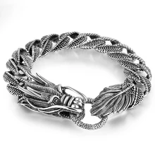 Cigovo925 серебряные ювелирные изделия Ретро тайский серебряный персональный тиран Мужской Дракон браслет грубая мода мужской подарок
