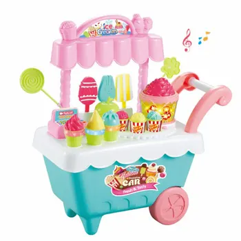 

Ice Cream Shopping Trolley Toy Ice Cream Cart Pretend Toy Children's Assembled Kitchen Toys Birthday Christmas DIY Candy Cart