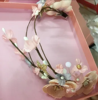 

2020 new hot hair accessories pink flowers bridal headgear headband headgear headgear hairpin headgear wholesale