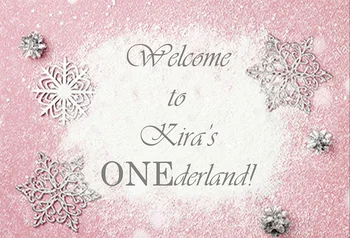 

7x5FT Welcome DIY Onederland Party White Snowflake Pinecone Snow Sequins Custom Photo Backdrop Background Vinyl 220cm X 150cm