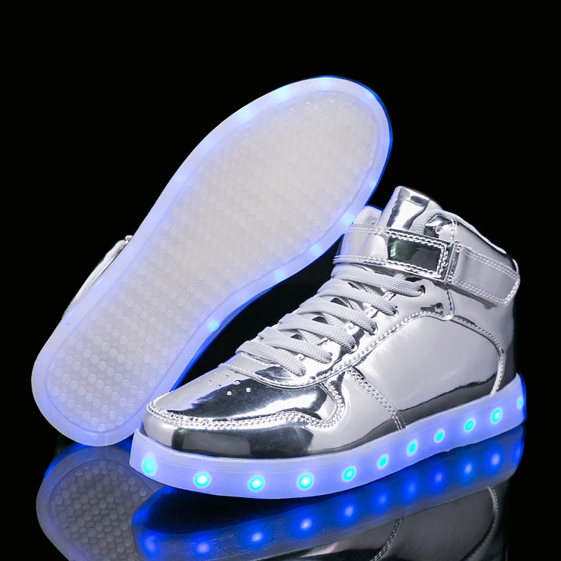 Zapatillas con luz Led para niños y niñas, zapatos cálidos como el hogar, color dorado y 26 40, con cargador USB, luminosos|Zapatillas deportivas| - AliExpress