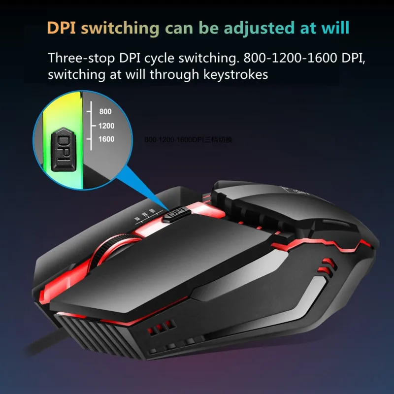 USB мышь, светодиодный, проводная, игровая мышь(1600 dpi), с 7 дыхательный светильник, USB компьютерные мыши, RGB Gamer, настольный ноутбук, ПК, игровая мышь