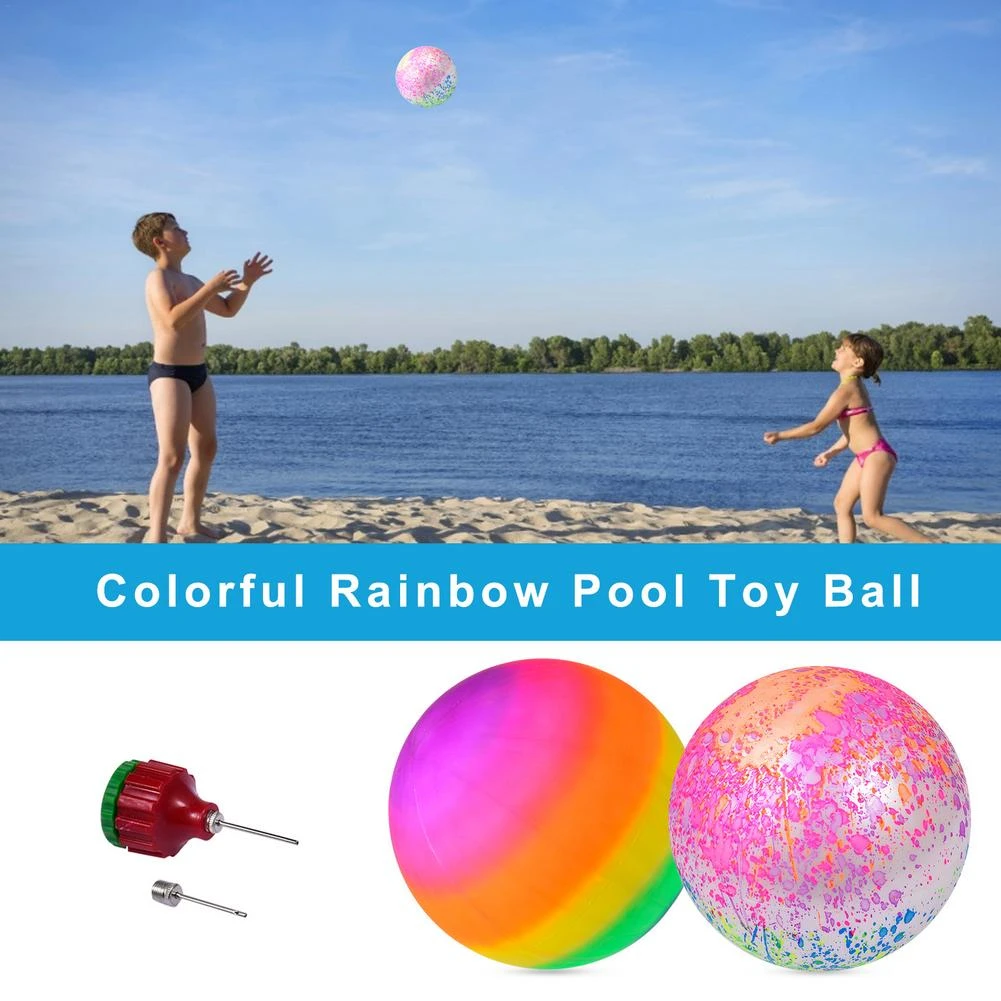 Waterproof for Swimming Outdoor Sports and Beach Toy for Kids and Adult Centel Rainbow Toy Football for Beach Game 9 inch Water Pool Football 