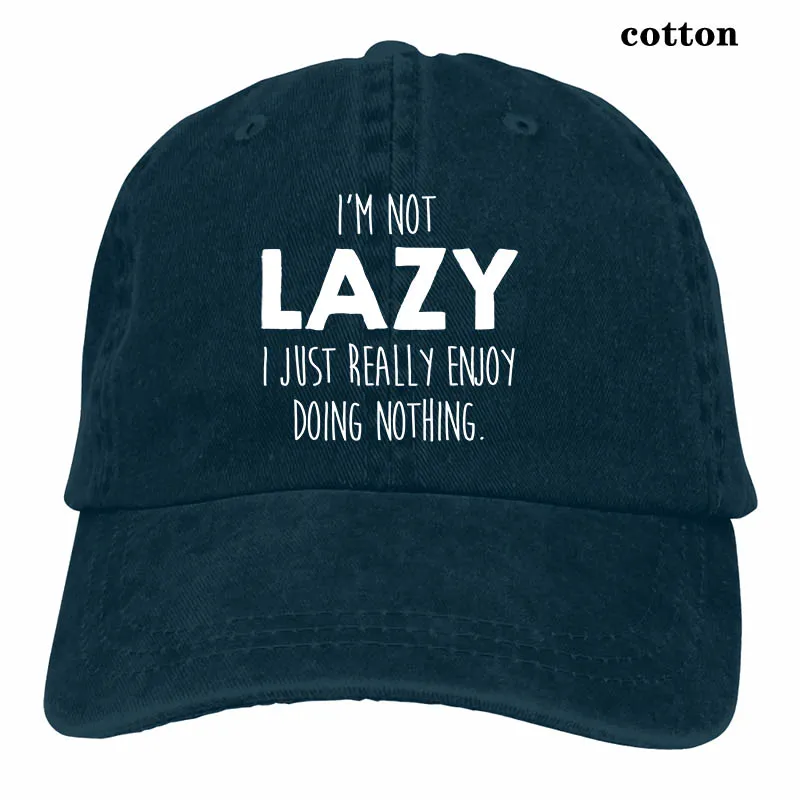 Im Not Lazy, мне просто очень нравится делать ничего смешного, Красный Размер, большая бейсболка для мужчин и женщин, Кепка-Дальнобойщик, модная Регулируемая Кепка - Цвет: 3-Navy