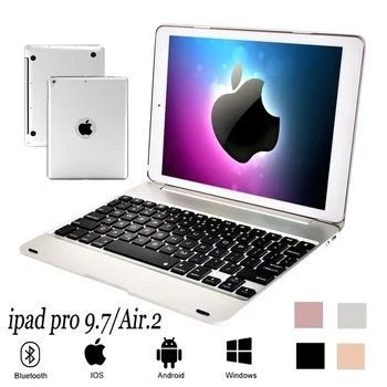 

Brand New IPad Pro 9.7 Air 2 Keyboard Case ABS Stand Smart Cover with Bluetooth Keyboard Folios Case Cover