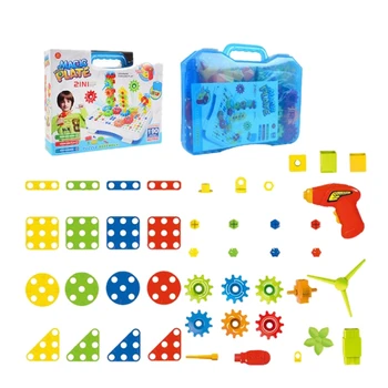 

190PCS 3D Puzzle Educational Toys DIY Electric Drill Screw Group Toys Nut Disassembly Assembly Tools Sets Kids Gifts