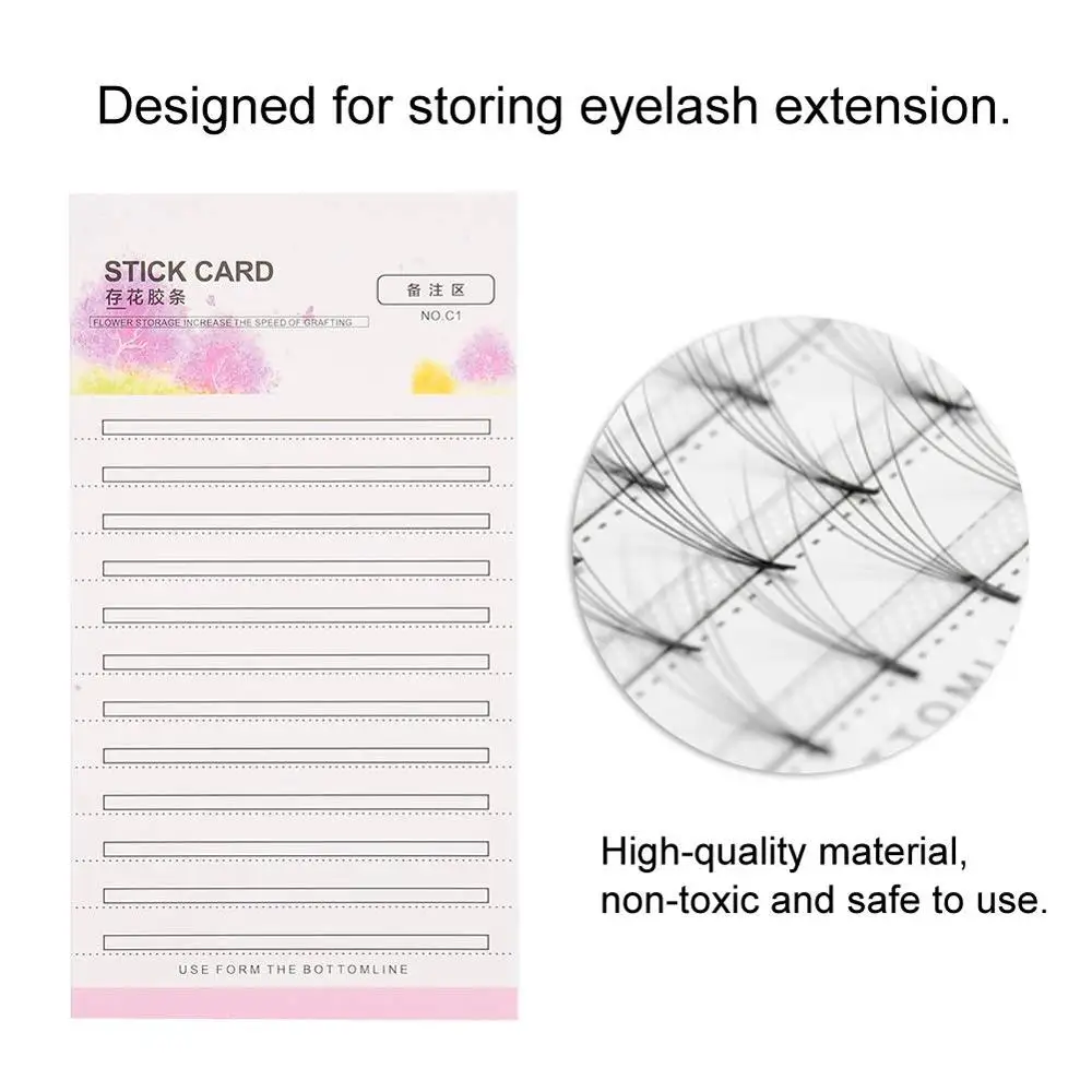 

10 pcs Eyelash Extension Storage Card False Eyelash Fans Paper Card with Double Faced Adhesive Tape False Eyelashes Display