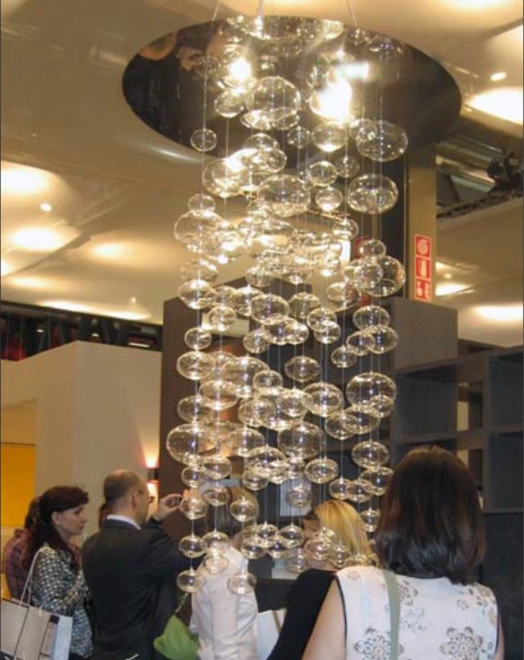 

Penthouse villa staircase hotel glass bubble light creative Chandelier D60CM