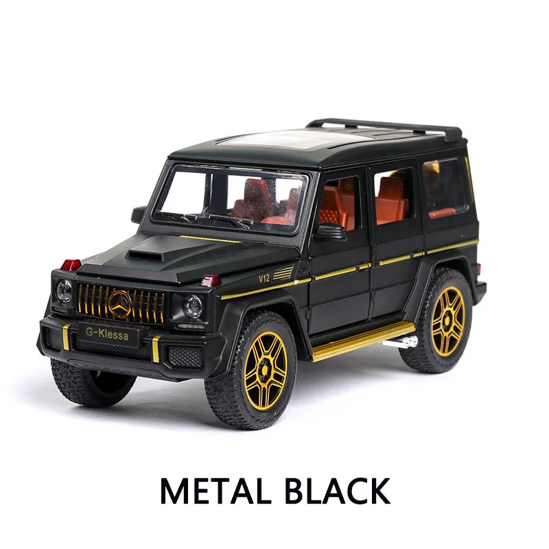 Модель автомобиля 1:24 G63 SUV автомобиль золото Diecasts& игрушечные транспортные средства из металлического сплава моделирование оттягивание автомобиля игрушки для детей Подарки для детей - Цвет: Matte black