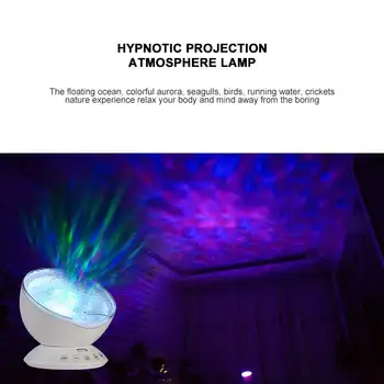 

7 Lights Universe Starlight Children'S Bedroom Ocean Wave Projector 7LED Night Light With Built-In Music Player Remote Control