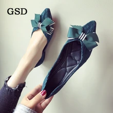 Fashion Women Shoes Woman Flats high quality Silk slip-on shoes pointed toe bowkno Women Boat Shoe Footwear Zapatos Mujer