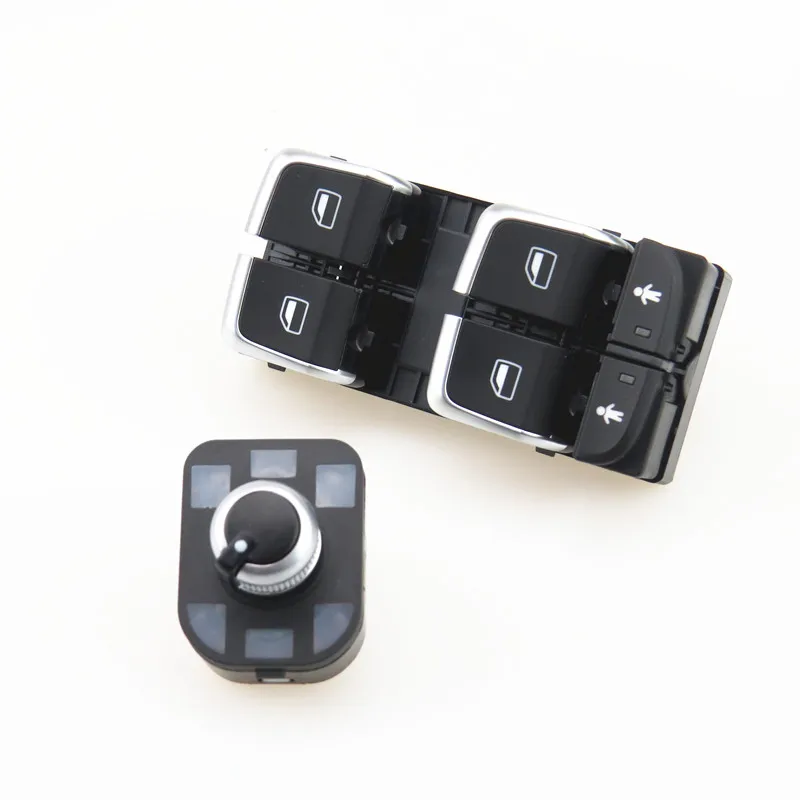 

AZQFZ Car Driver Mirror Switch knob Chrome window Panel Master Switch Button For A7 RS6 RS7 S6 A6 allroad quattro 4GD 959 851 B