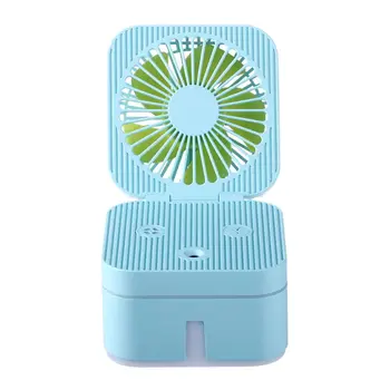 

Mini Portable Cube Fan Mute Air Purification Humidifier Fan with Colorful Atmosphere Lamp for Home Office Supplies