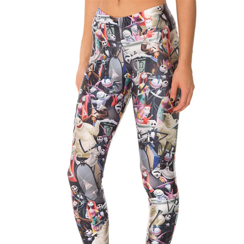 

YSDNCHI Digital Printing Leggings Women Fashion 3D Leggings Cartoon Flowers Print Legings Fitness Halloween Gym Plus Size Pants
