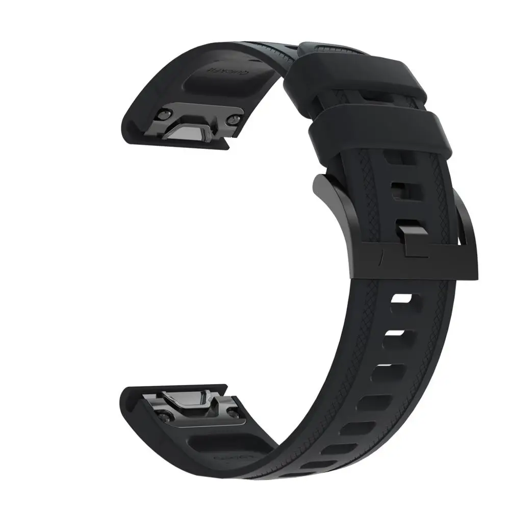 BK Для Garmin Fenix 6S ремешок мягкий силиконовый ремешок для часов быстросъемный ремешок для наручных часов аксессуары для умных часов Fenix6S 20 мм#1207 - Цвет: BK