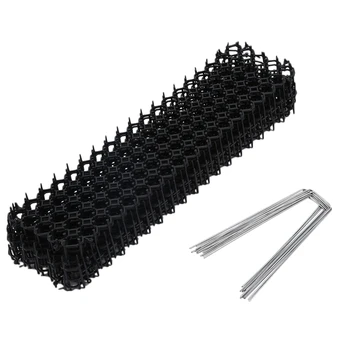 

DSHA 10Pcs Cat Scat Spike Mat- Gentle Pet Deterrent for Cats, Dogs and More - Easy To Install Includes 12 Garden Staples