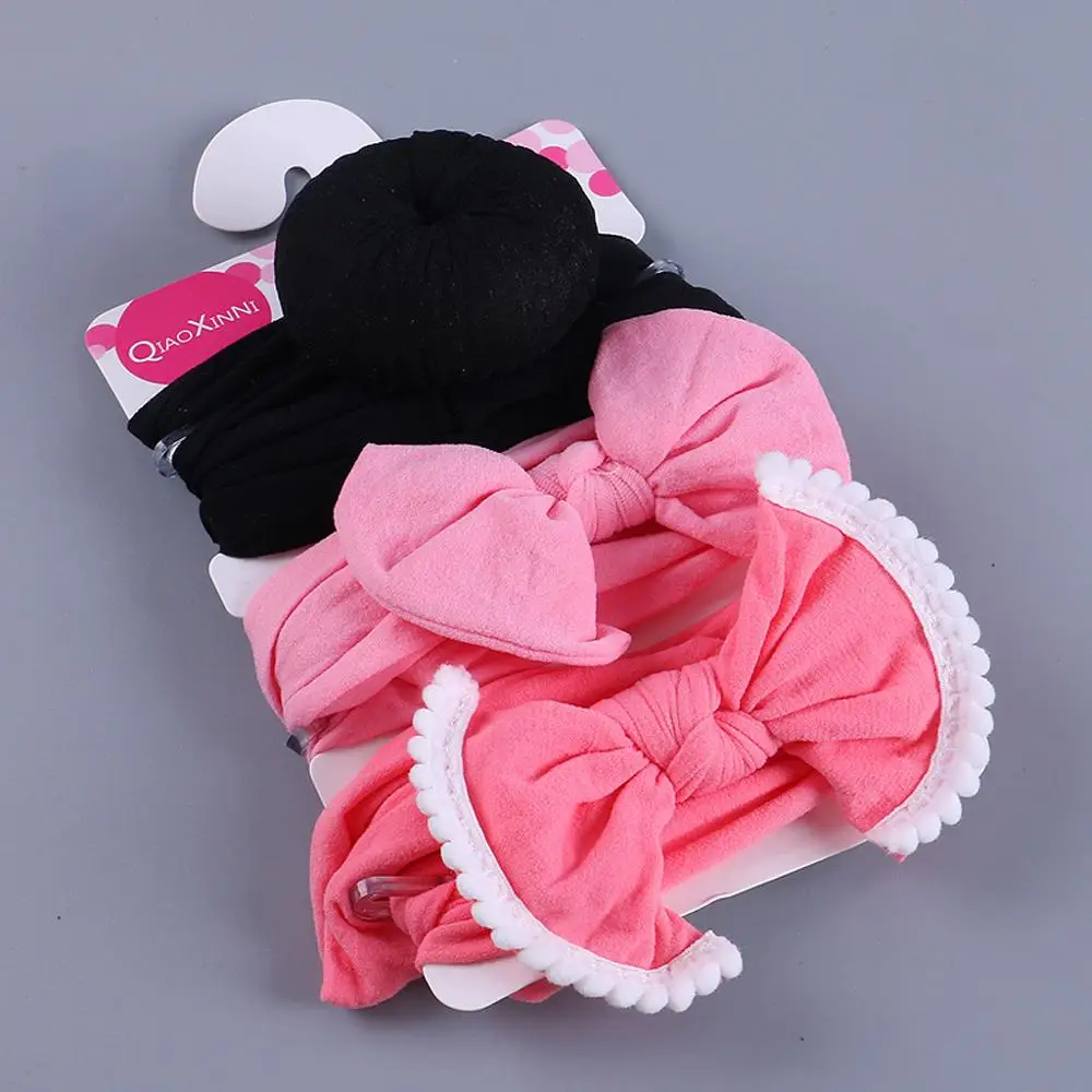 3Pcs headband - S 3 шт., Детские аксессуары для волос для девочек, детская эластичная повязка на голову с цветочным рисунком, повязка на голову для девочек, детские резинки с бантом, набор для волос - Цвет: 3Pcs headband - S