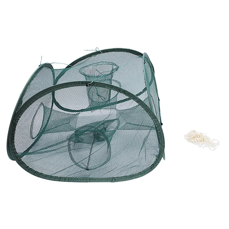 ABZB-5 Holes Automatic Fishing Net Shrimp Cage Nylon Foldable Crab Fish Trap Cast Net Cast Folding Fishing Network