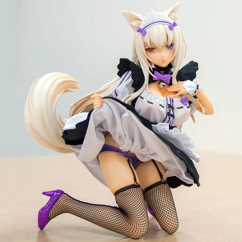 NIC 24 см NEKOPARA EXTRA VA Chocolat и стул сексуальные девушки аниме ПВХ Фигурки игрушки аниме игрушки для детей