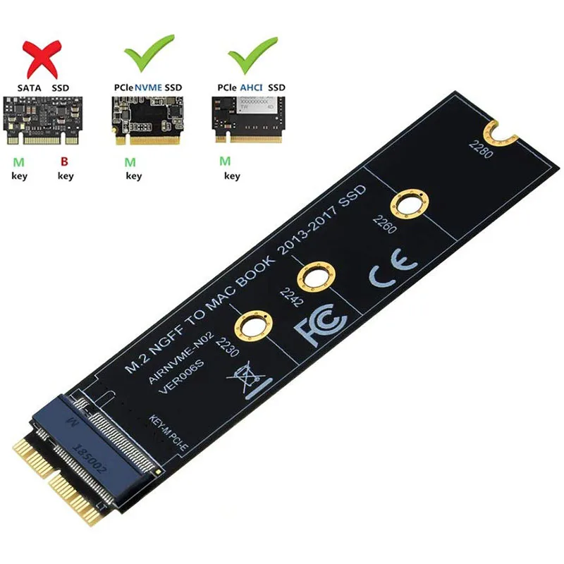 M.2 NVME SSD адаптер для MacBook Air Pro Retina 2013 2017 A1465 A1466 A1398 A1502 NVME/AHCI обновленный