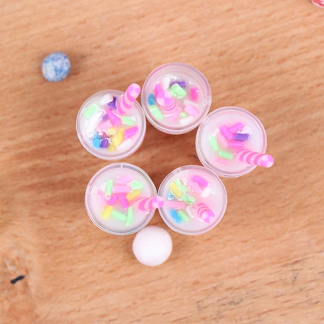 New 5Pcs 1:12 Dollhouse Miniature Cream Drinks Bottles Model Dolls Kitchen Food 3