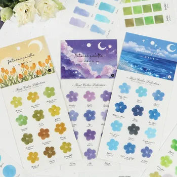

5PCS/LOT Cute Nature Colors Washi Paper Stickers 85mm*138mm DIY Marker Index Sticker Stationery Gift