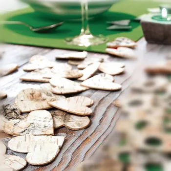

100pcs 5cm Wooden Birch Bark Rustic Wedding Confettis Vintage Country Wedding Decoration Table Centerpieces