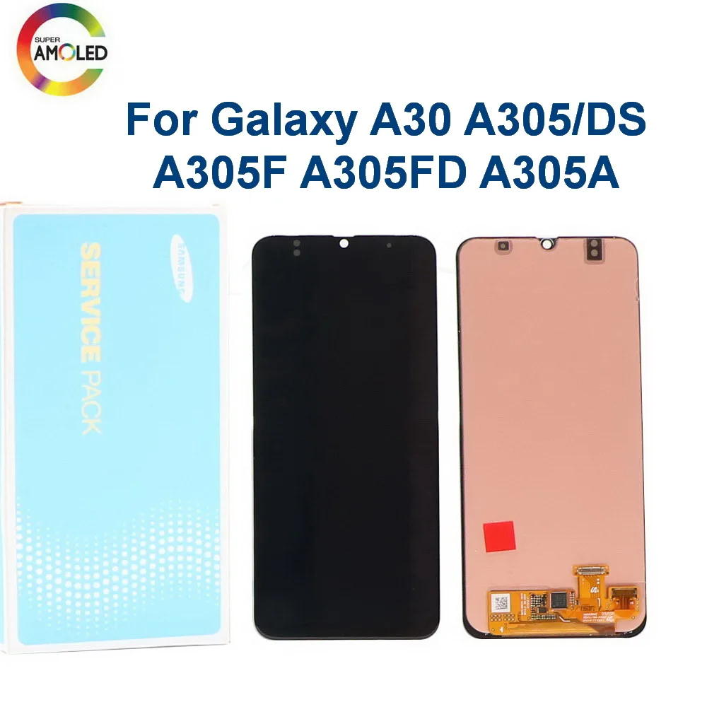 

ORIGINAL 6.4'' SUPER AMOLED LCD For SAMSUNG Galaxy A30 LCD Display A305/DS A305F A305FD A305A Touch Screen Digitizer Assembly