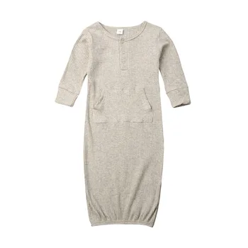 

Cotton Baby Sleeping Bags Newborn Infant Solid Blanket Swaddle Wrap Gown Outfits Long Sleeve 3colors 0-6M
