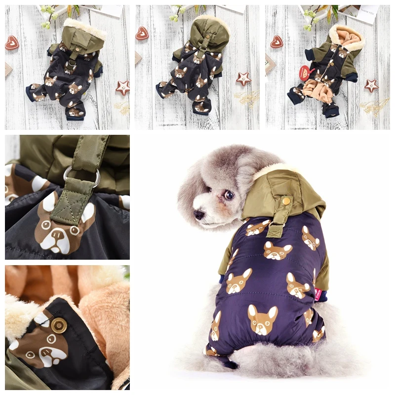 French Bulldog Winter Warm Snow Down Jacket For Puppies Small Medium Animal Pugs Pet Cat pet jacket