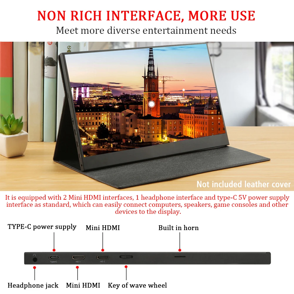 1920x1080 Mini Hdmi порт USB для ноутбука, компьютера, аксессуары, портативный монитор, Тип C, Full HD экран, дисплей, игровой, для дома, офиса