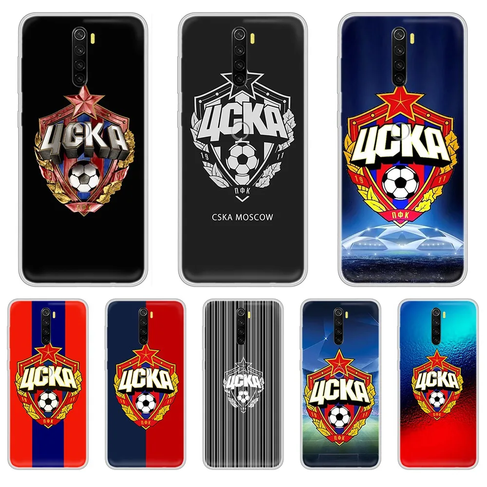 

CSKA Moscow logo luxury tpu hoesjes Etui Transparent Phone Case cover For XIAOMI Redmi Note 3 4 5 6 7 8 9 9s Pro max 8T 4X