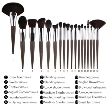 

New 18pcs Foundation Blush Brush Eyebrow Comb Brush Set With Bag Makeup Brushes Kit Loose Powder Brush